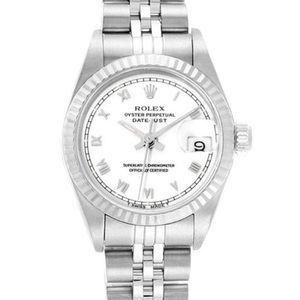 ROLEX 26mm stainless and white gold ladies watch